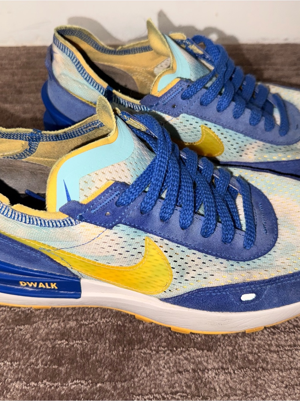 Nike Waffle one Blue and Yellow DWalk Athletic Sneakers